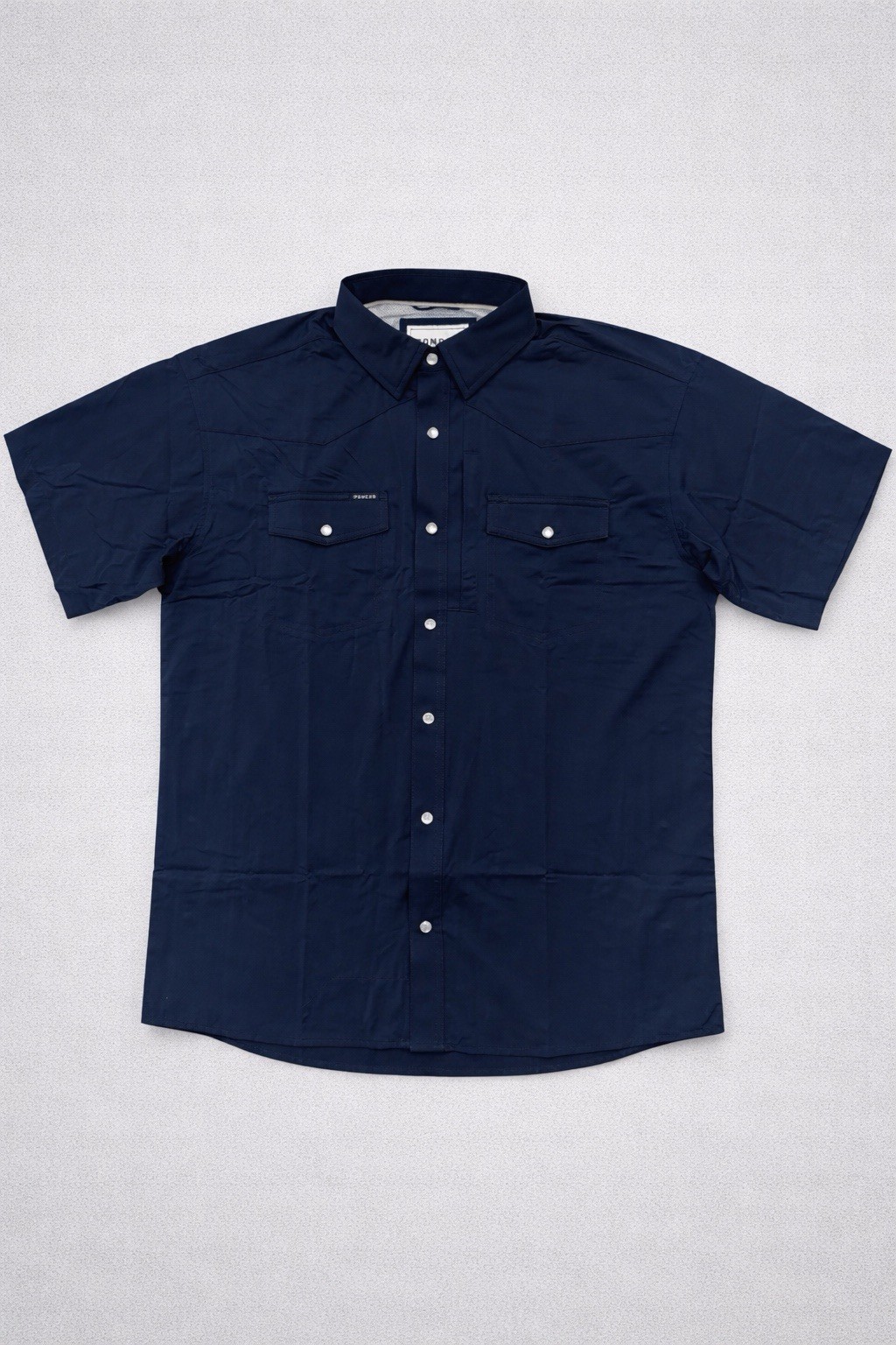 Poncho Men’s Shirt The Del Mar Pearl Snap Short Sleeve XL Slim Fit Navy