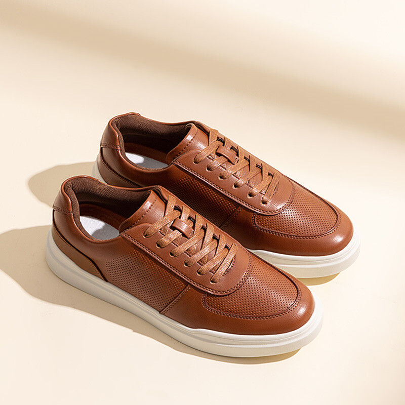 US Men PU Leather Casual Shoes City Walking Shoes Breathable Fashion Sneakers