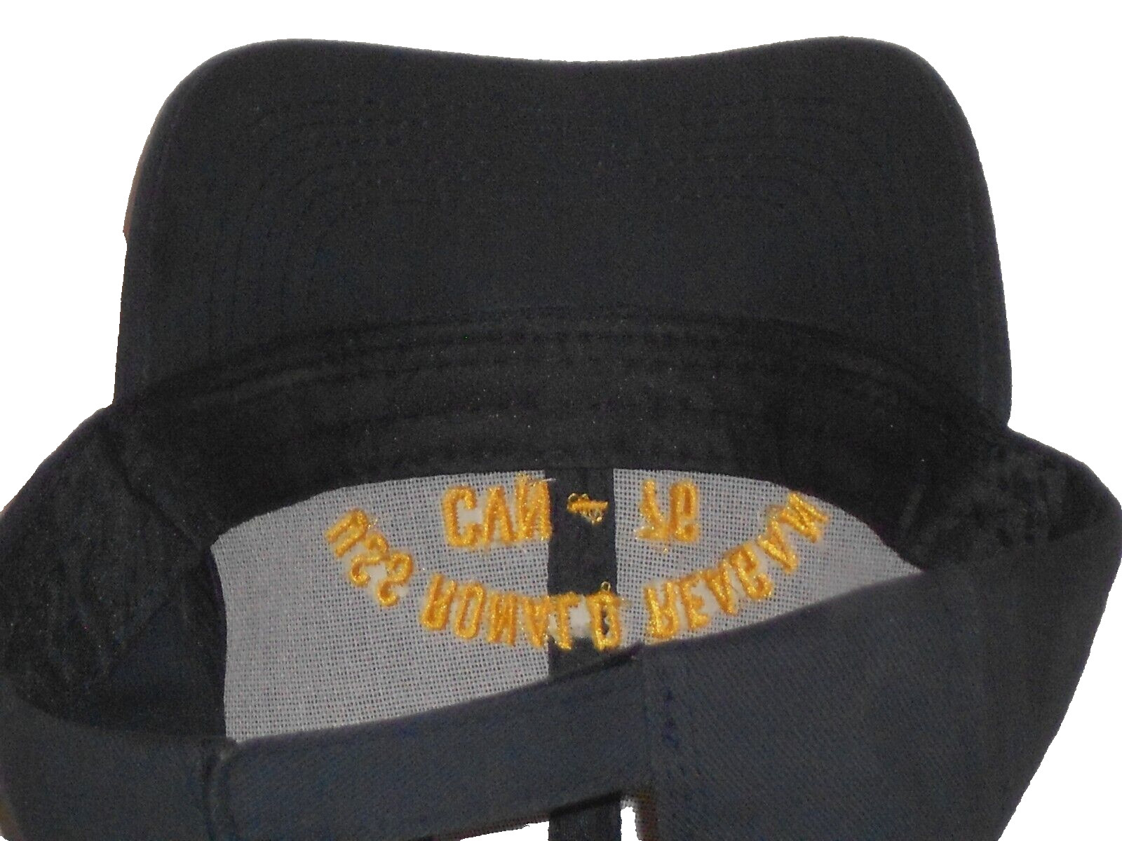 USS Ronald Reagan CVN-76 Cap One Size Adjustable Contact Strap Navy Blue Embroid