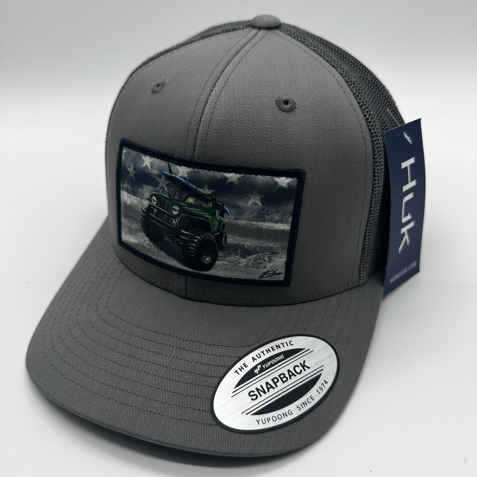Huk Performance Fishing Trucker Hat Cap Retro Gray Jeep 4×4 Off Road Surf NWT