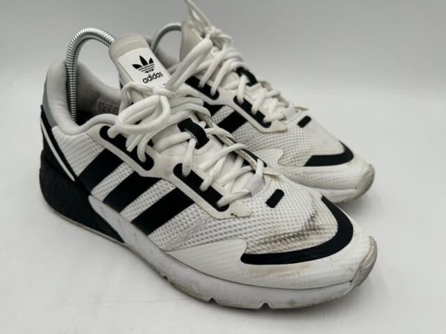 ADIDAS ORIGINALS MEN’S ZX 1K BOOST SNEAKER BLACK WHITE HALO SILVER SIZE 9