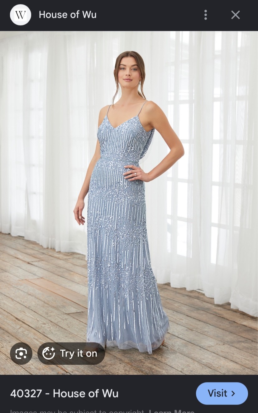 House of Wu (40327) Misty Blue Sequin Gown- Country Bride and Gent