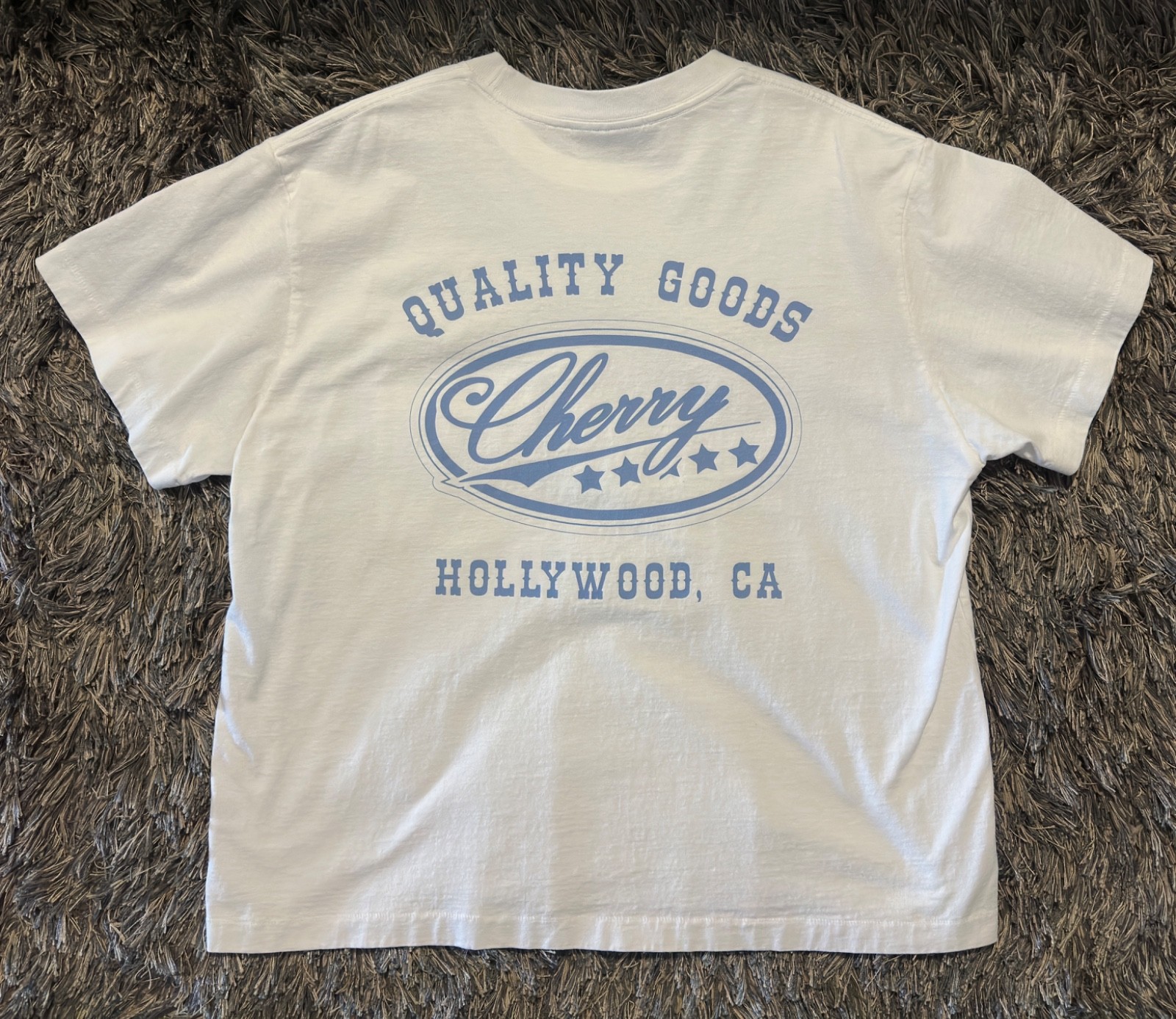 Cherry Los Angeles Quality Goods Pocket T Shirt Mens M White Hollywood CA