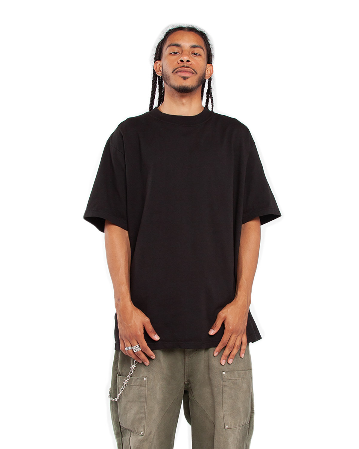 Pack Of 2 Shaka Wear SHGD Unisex Garment-Dyed Crewneck Stylish Plain T-Shirt