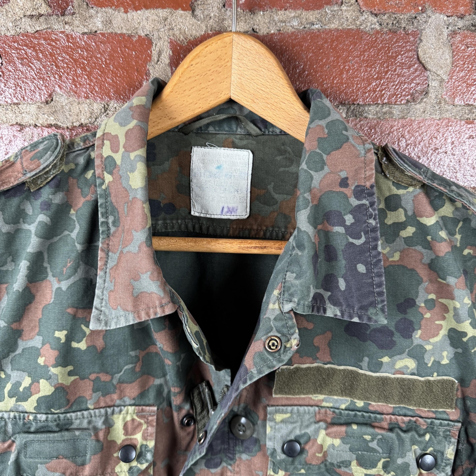 Vintage German Military Jacket Mens Medium Green Flecktarn Camo Field Bundeswehr
