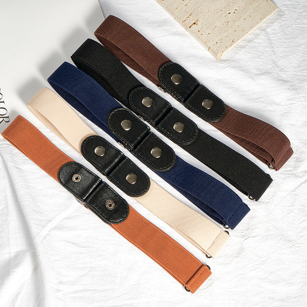 Men Women Buckle-free Elastic Invisible Waist Belt for Jeans No Bulge Hassle