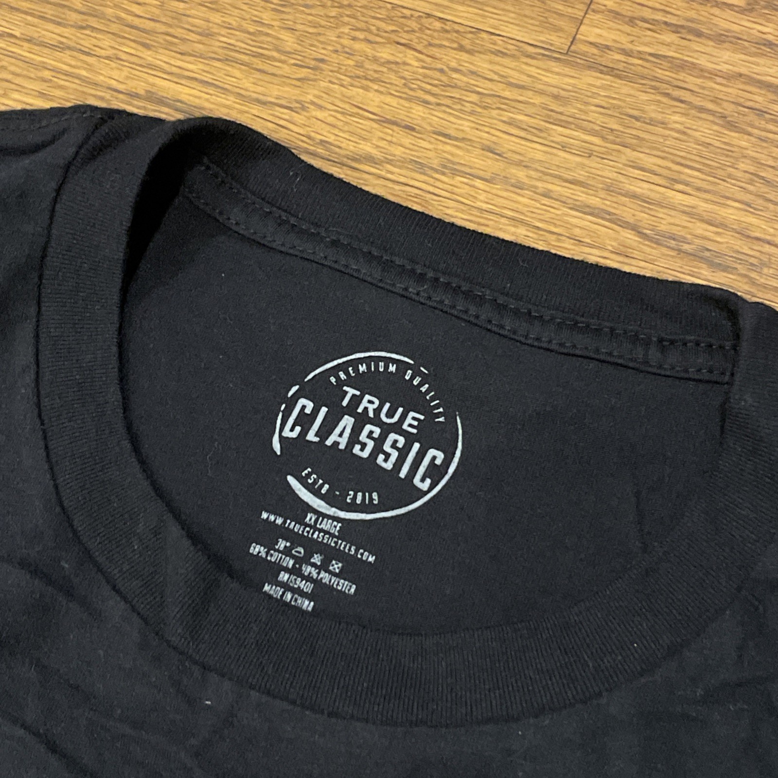 True Classic Premium Quality Crew Neck Tee T Shirt Mens BLACK XXL 2XL