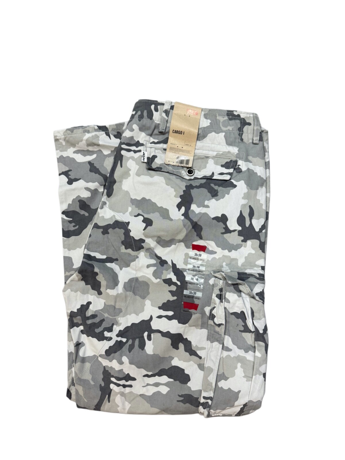 Levis Relaxed Fit Ace Cargo Pants Color Light Grey Camouflage 0040