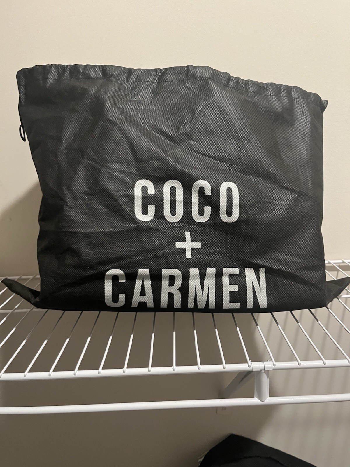 COCO + CARMEN White Large Tote Bag Zip Closure Inner Pockets Dust Bag