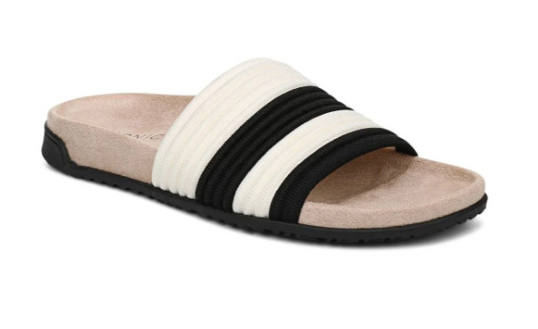 NEW | Vionic Women’s Evie Knit Slide Sandal, Black Ivory