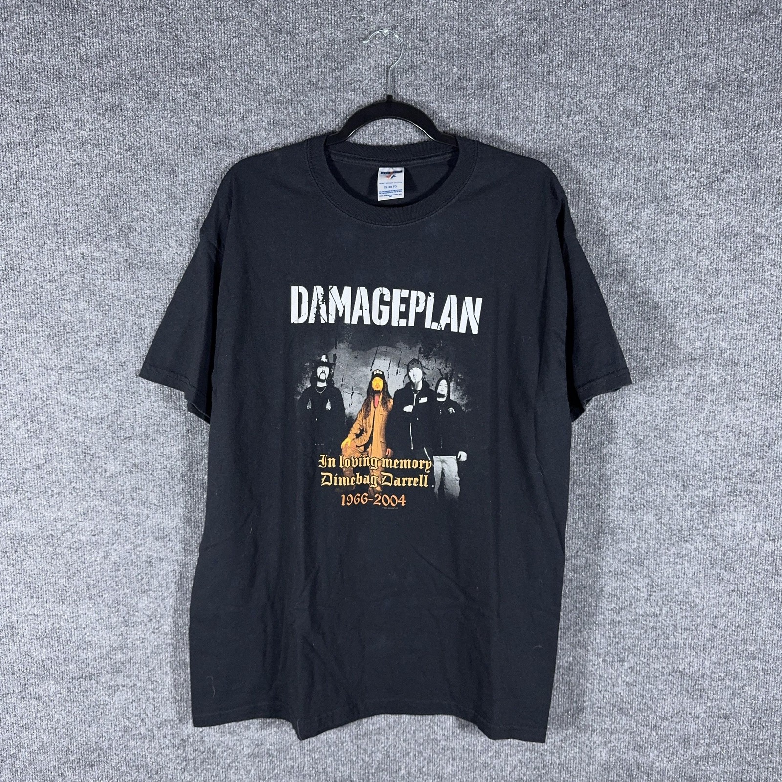 Vintage Damageplan Shirt Mens XL Black Dimebag Darrell Memorial Band Tee 2000s