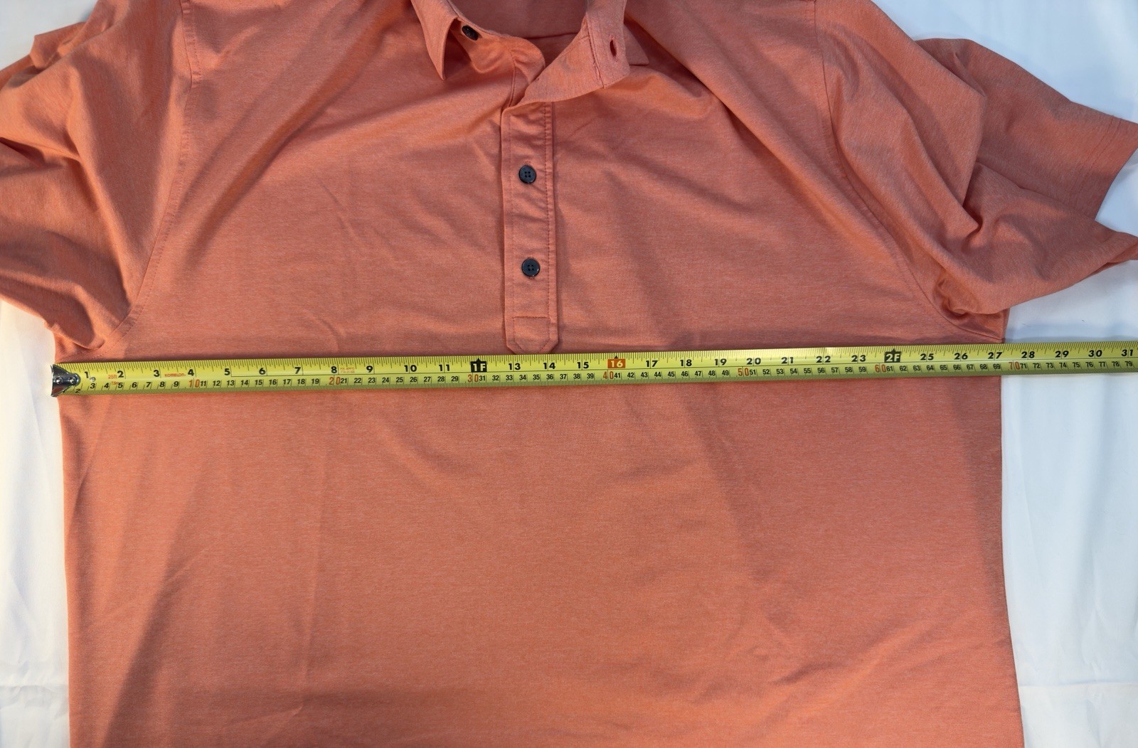 FootJoy Polo Shirt Mens 2XL Orange Polo Golf Performance Heathered Knit Fabric