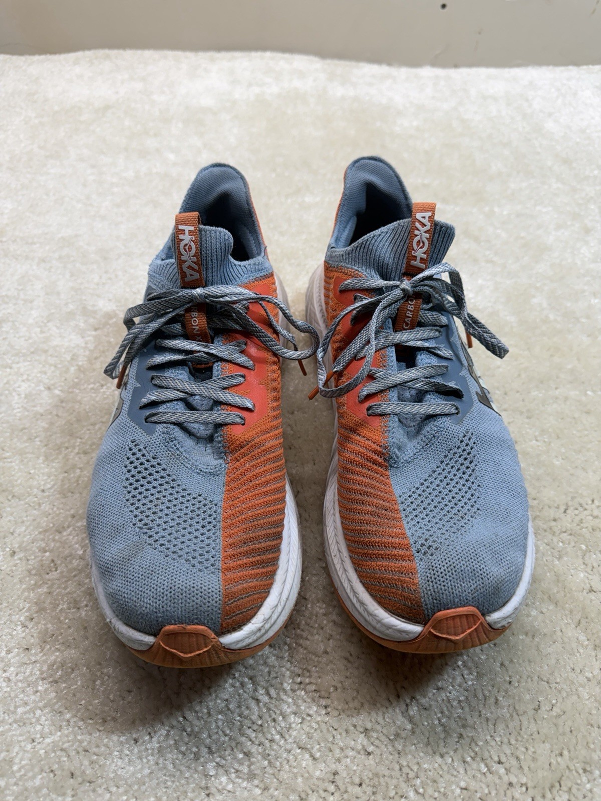 Hoka Carbon X 3 Running Shoes Mens 11.5 Orange Gray Activewear Outdoor