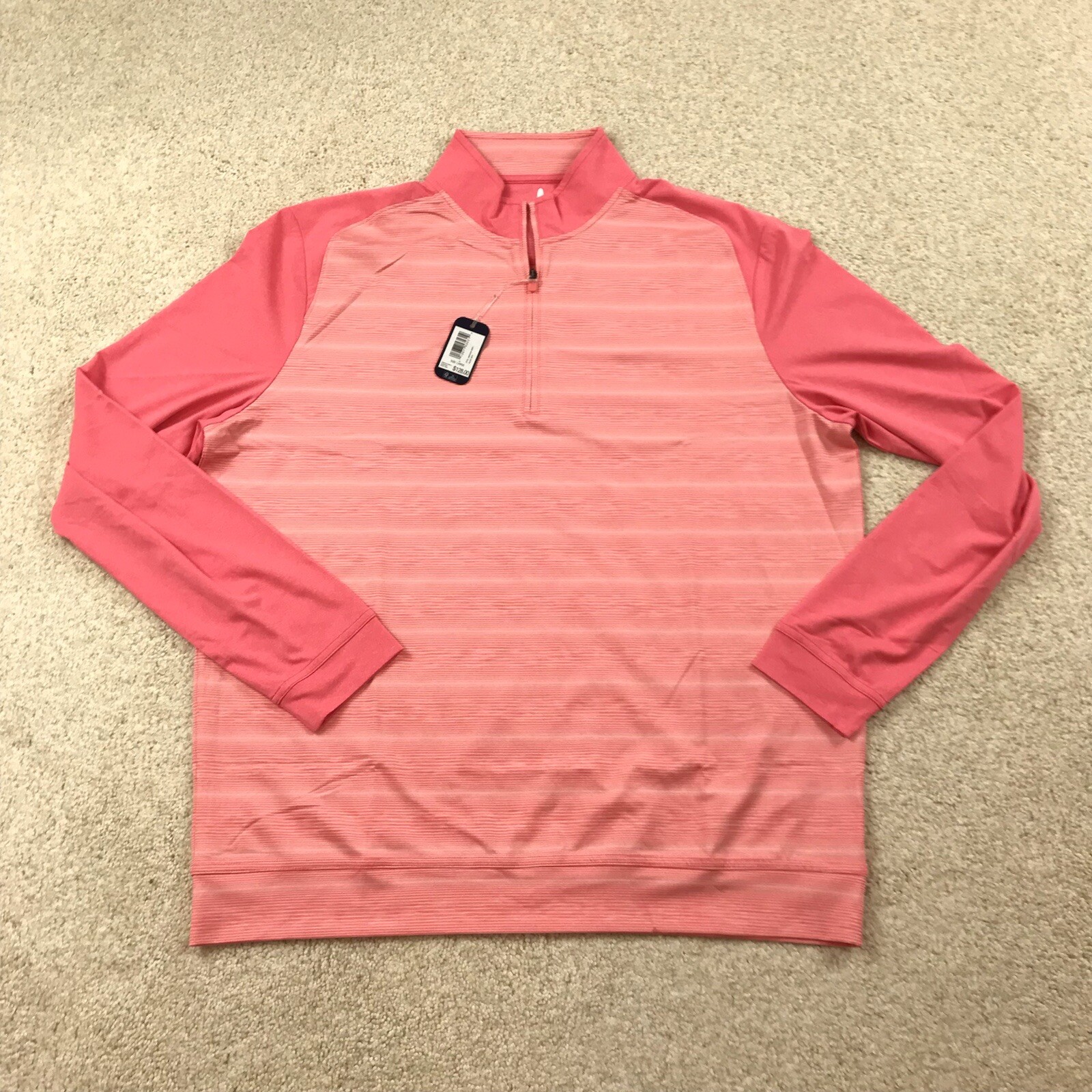 Johnnie-O Performance 1/4 Zip Pullover Mens Large Taffy Pink Bert