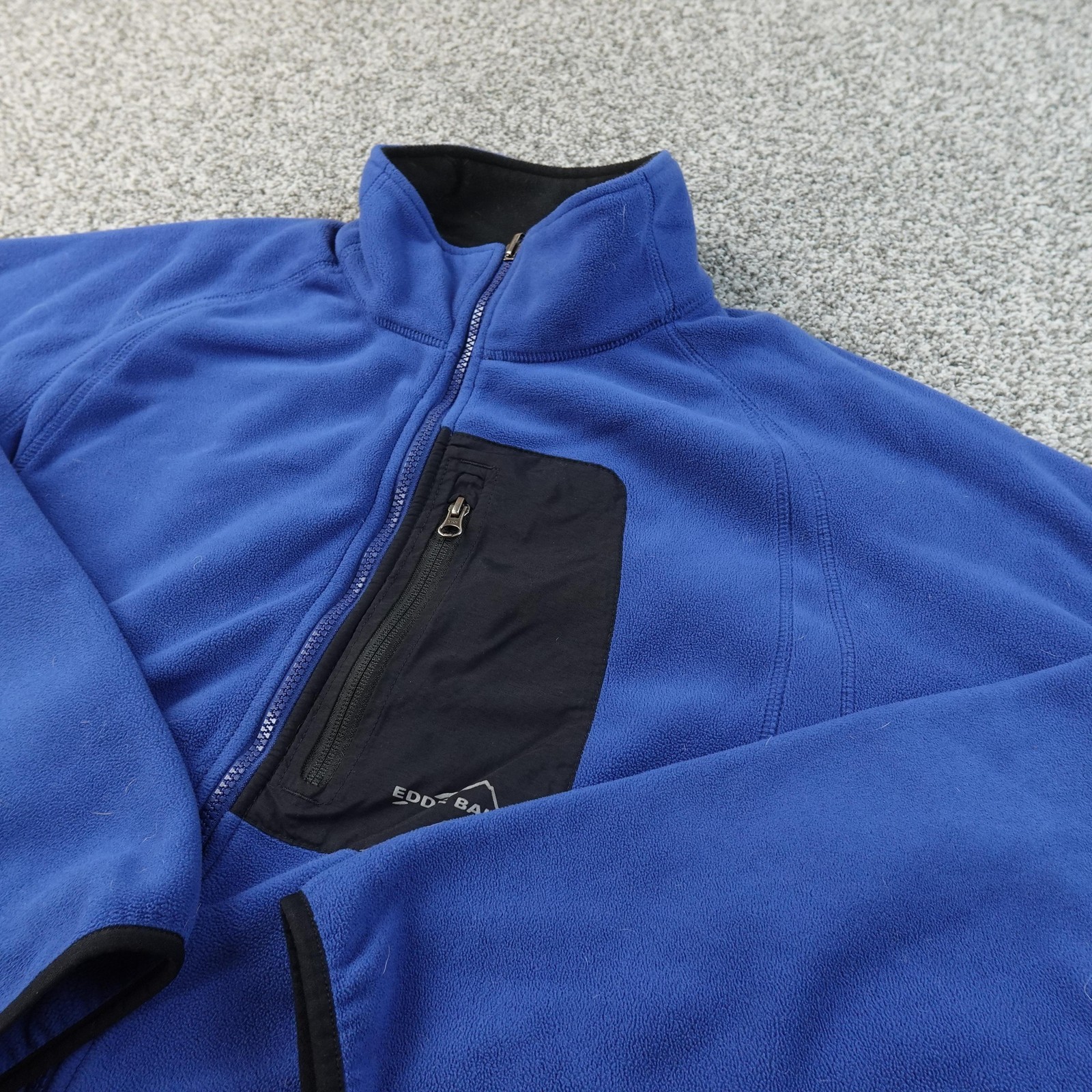 Eddie Bauer Jacket Mens L Blue Windcutter Fleece 365 Full Zip Coat Outdoor Hike