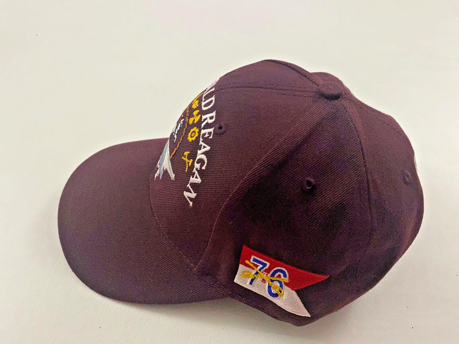 The Corps USS Ronald Reagan CVN 76 ETT Logo Dark Red Baseball Cap Hat One Size