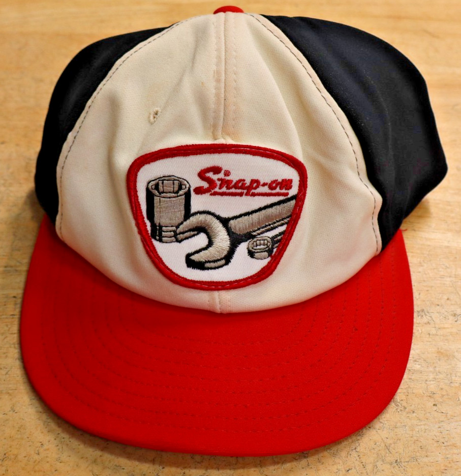 Vintage SNAP-ON TOOLS Snapback Hat Mechanic Cap Patch Logo AJD Nylon Double Knit