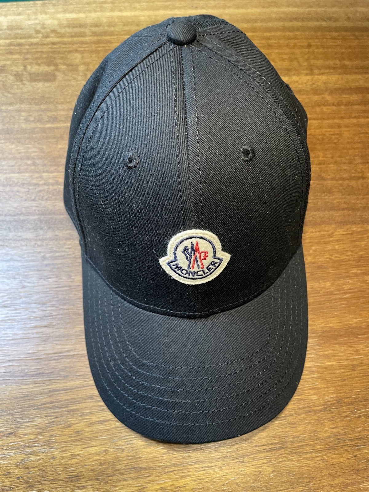 Moncler Black Logo Baseball Cap Adjustable Strap Designer Hat Unisex