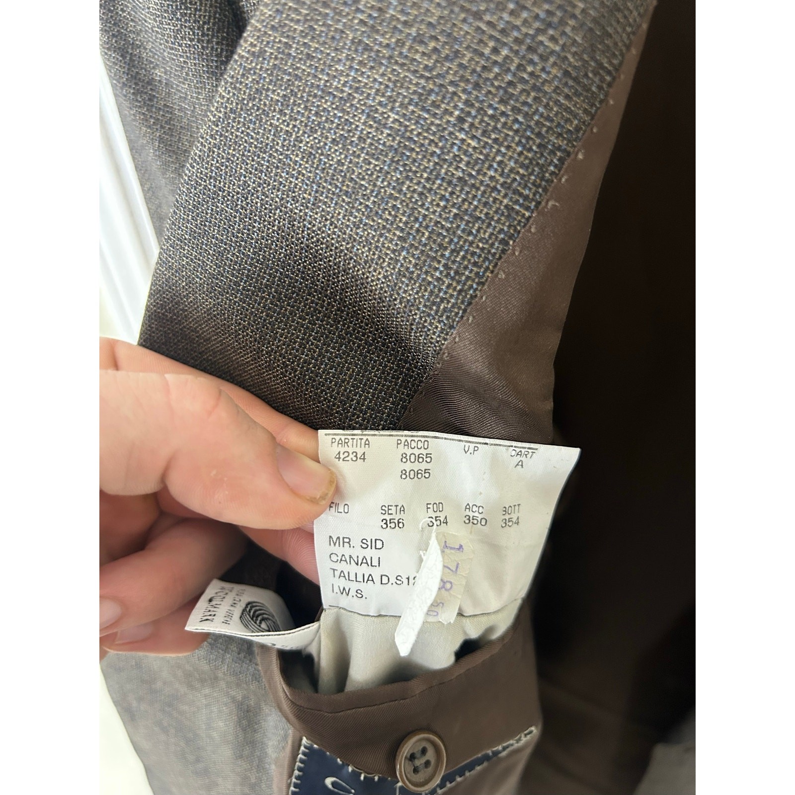 Canali Blazer — Charcoal/Brown Birdseye, Super 120s Wool