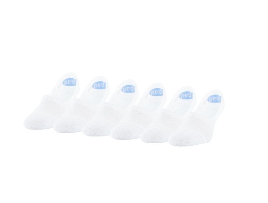 6 Pack Peds Womens No Show Liner Socks (Gel Tab) White YOU CHOOSE SIZE & CUT