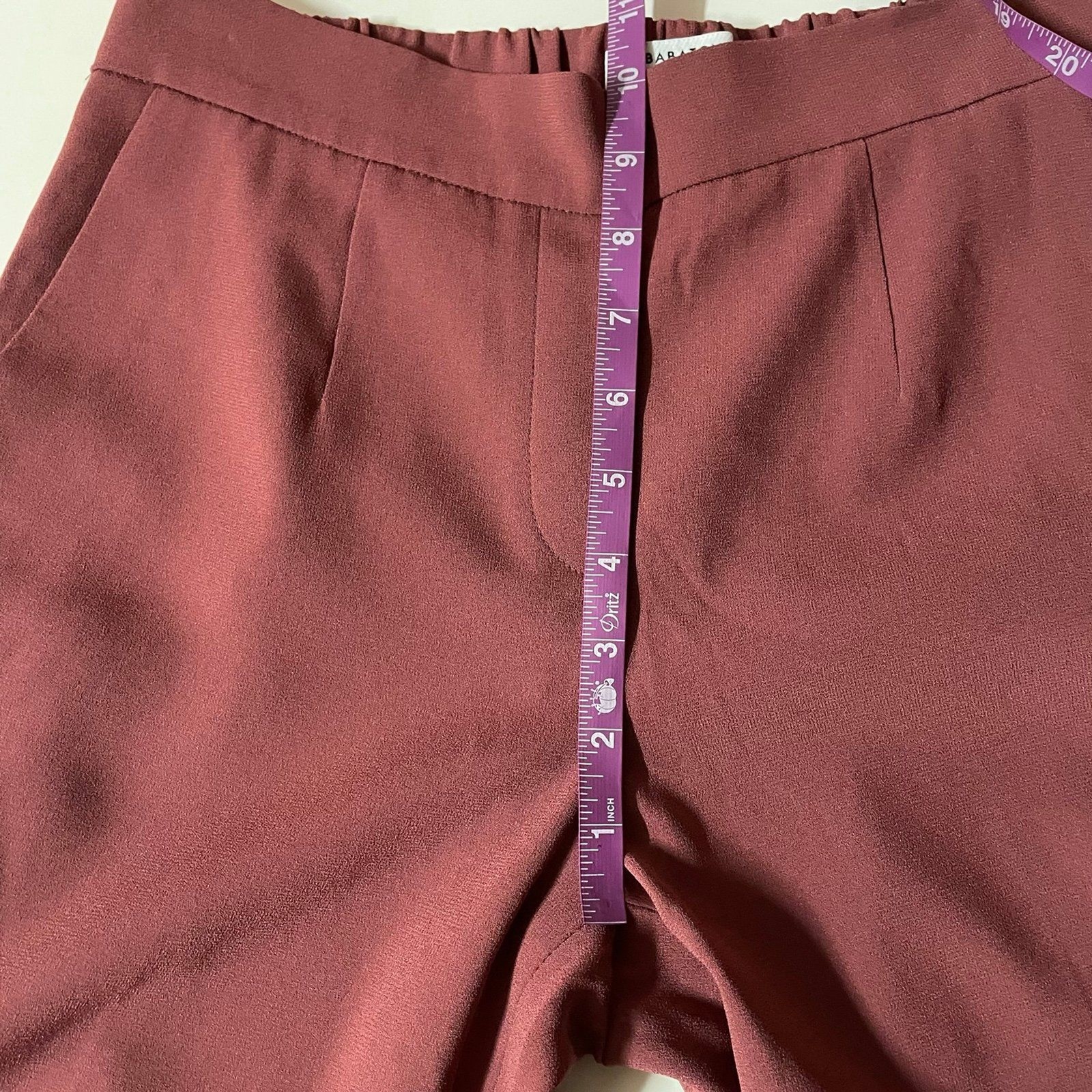 Babaton Aritzia Burgundy/Brick Red Tapered Leg Pants Size 4 EUC