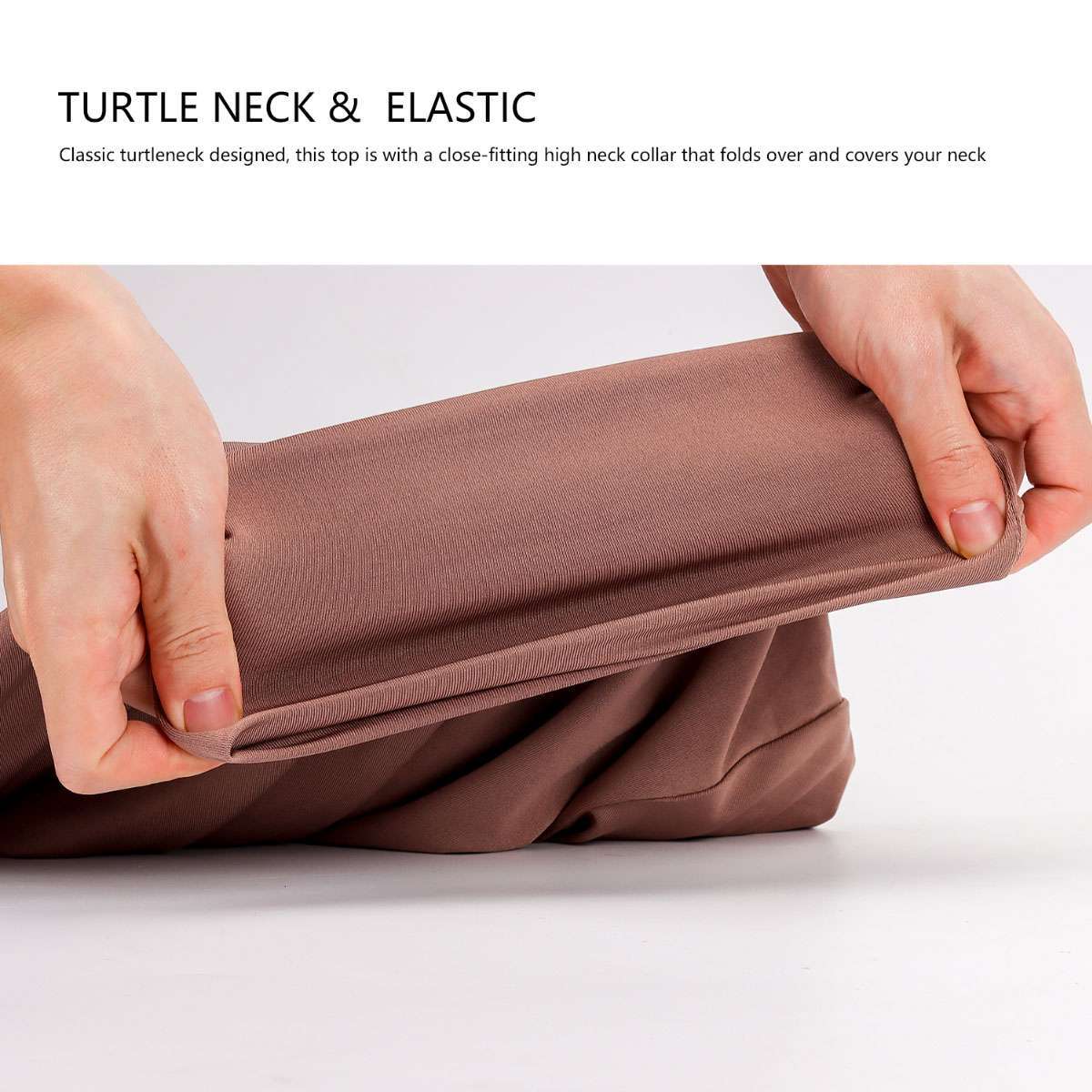 Women Plain High Roll Turtle Neck Bodysuit Long Sleeve Leotard Charm Tops S L XL