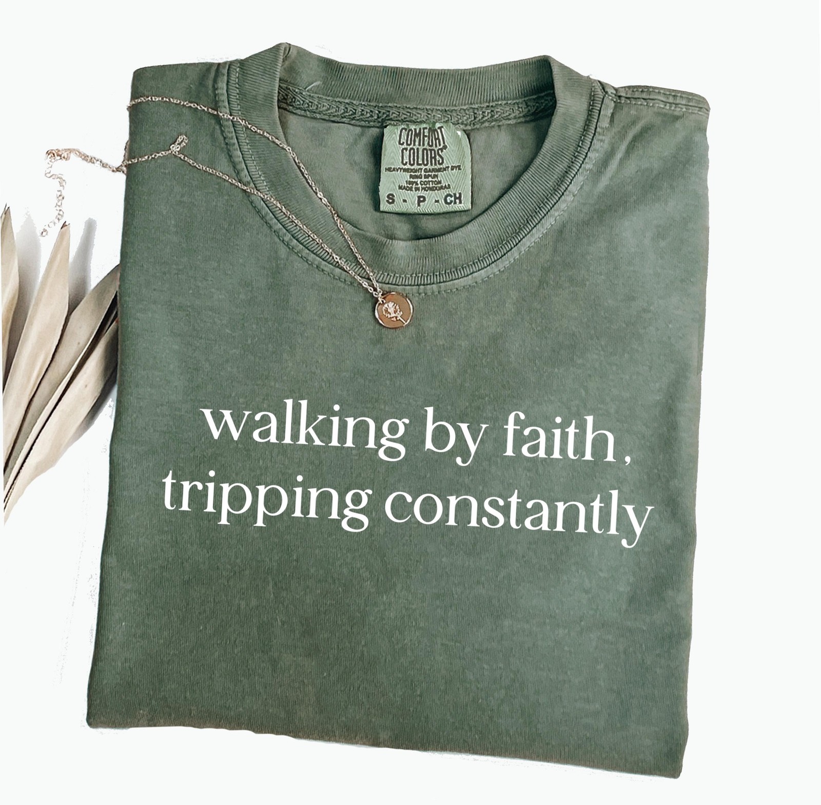 Walking By Faith Tripping Constantly Comfort Colors T-shirt, Christian Bible
