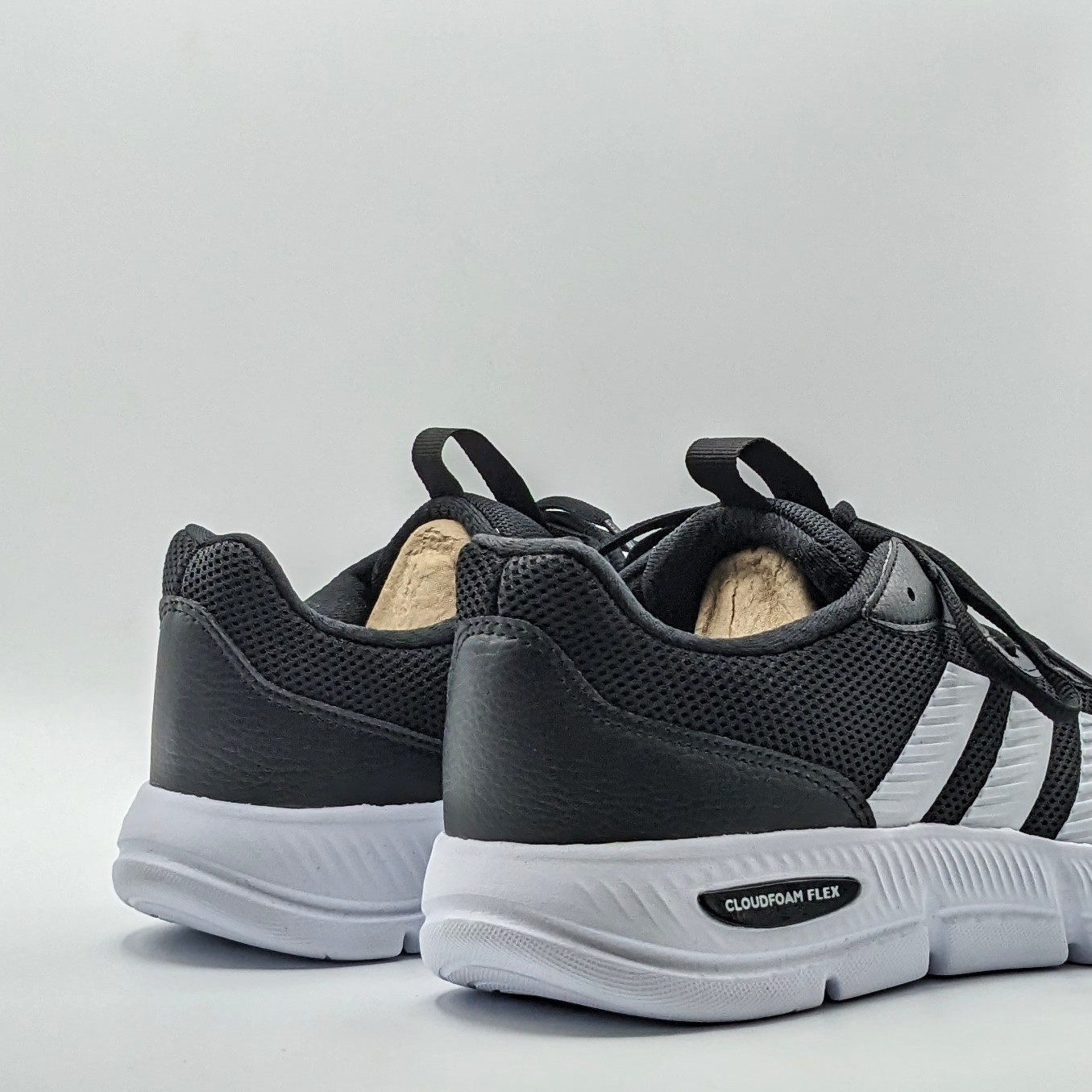 adidas “Cloulfoam Flex Laces” Men’s Everyday Wear Walking Shoes [Black/Wide] NEW