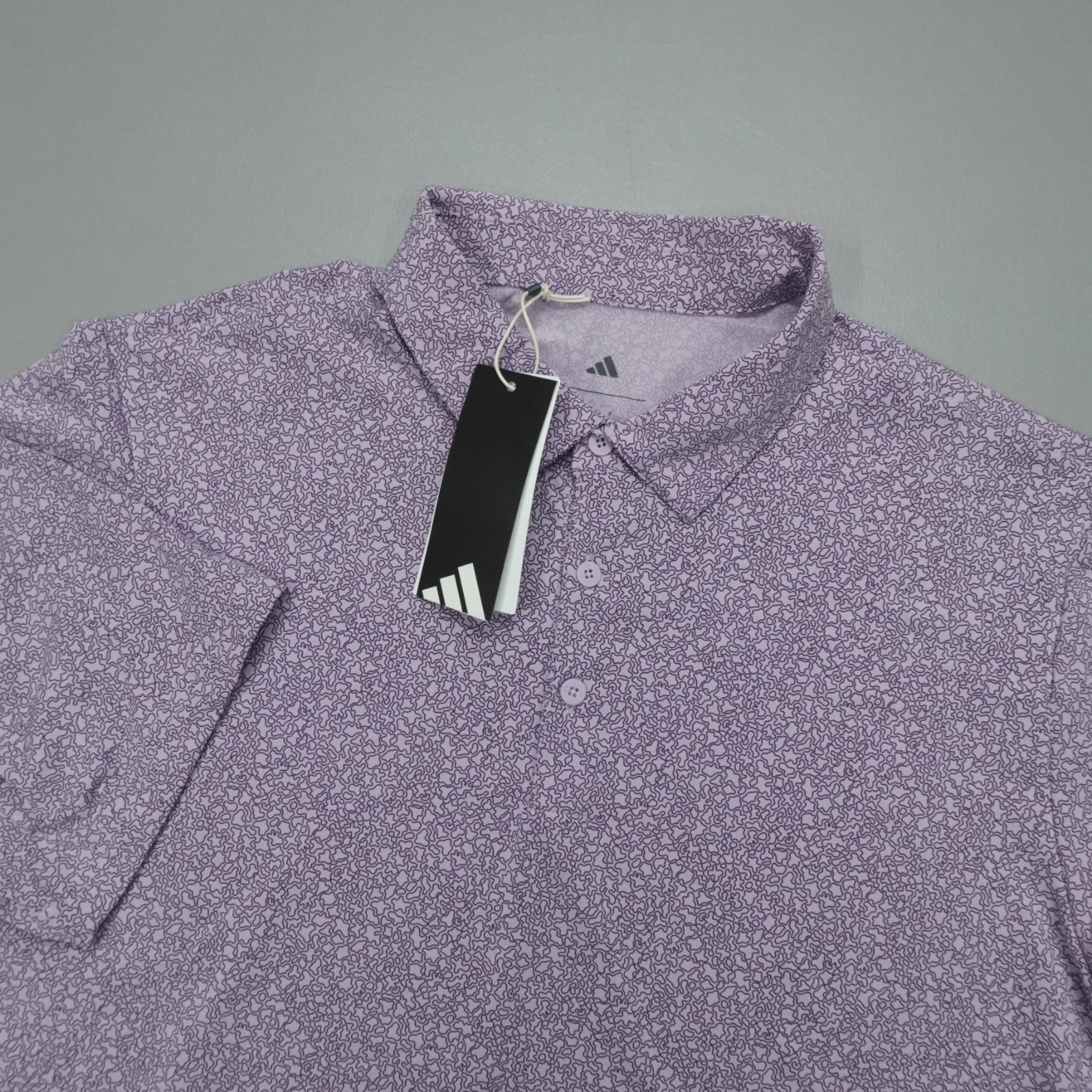 Adidas Ultimate365 Mini Bunker Geometric Polo Shirt Men’s Size XL Powder Plum