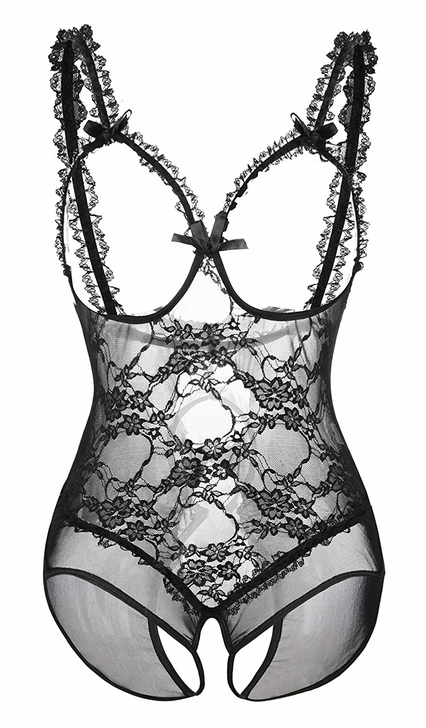 Plus Size Sexy Lingerie Womens Cupless Sleepwear Lace Mesh Underwear Babydoll US