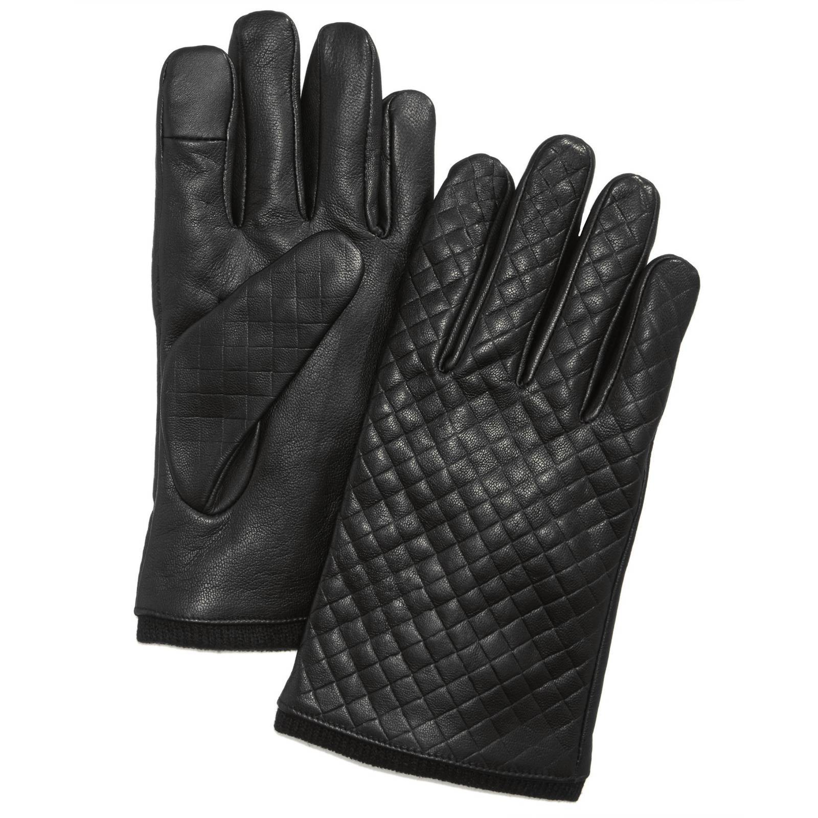 $165 Ryan Seacrest Mens Leather Gloves Black Touch Screen Athletic Winter Size L