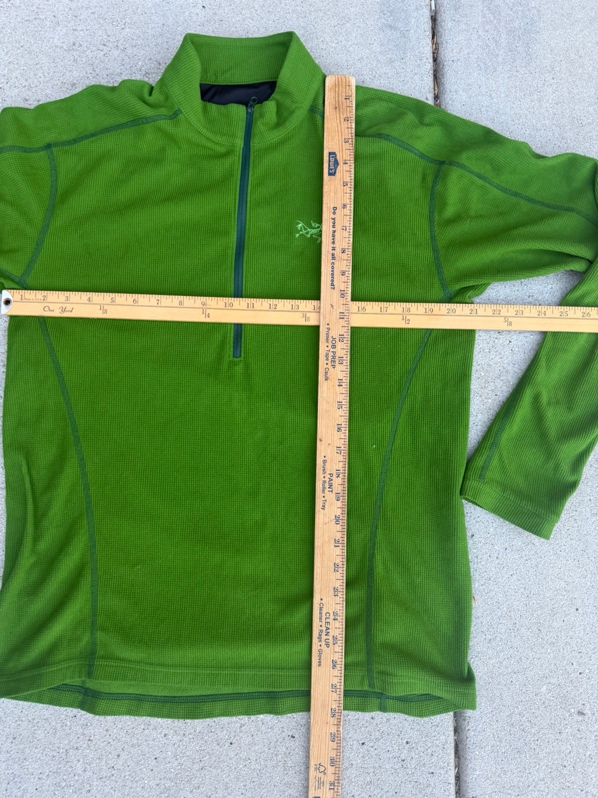 Arc’teryx Men’s Half-Zip Sweater Olive Polartec Waffle Grid Fleece Large