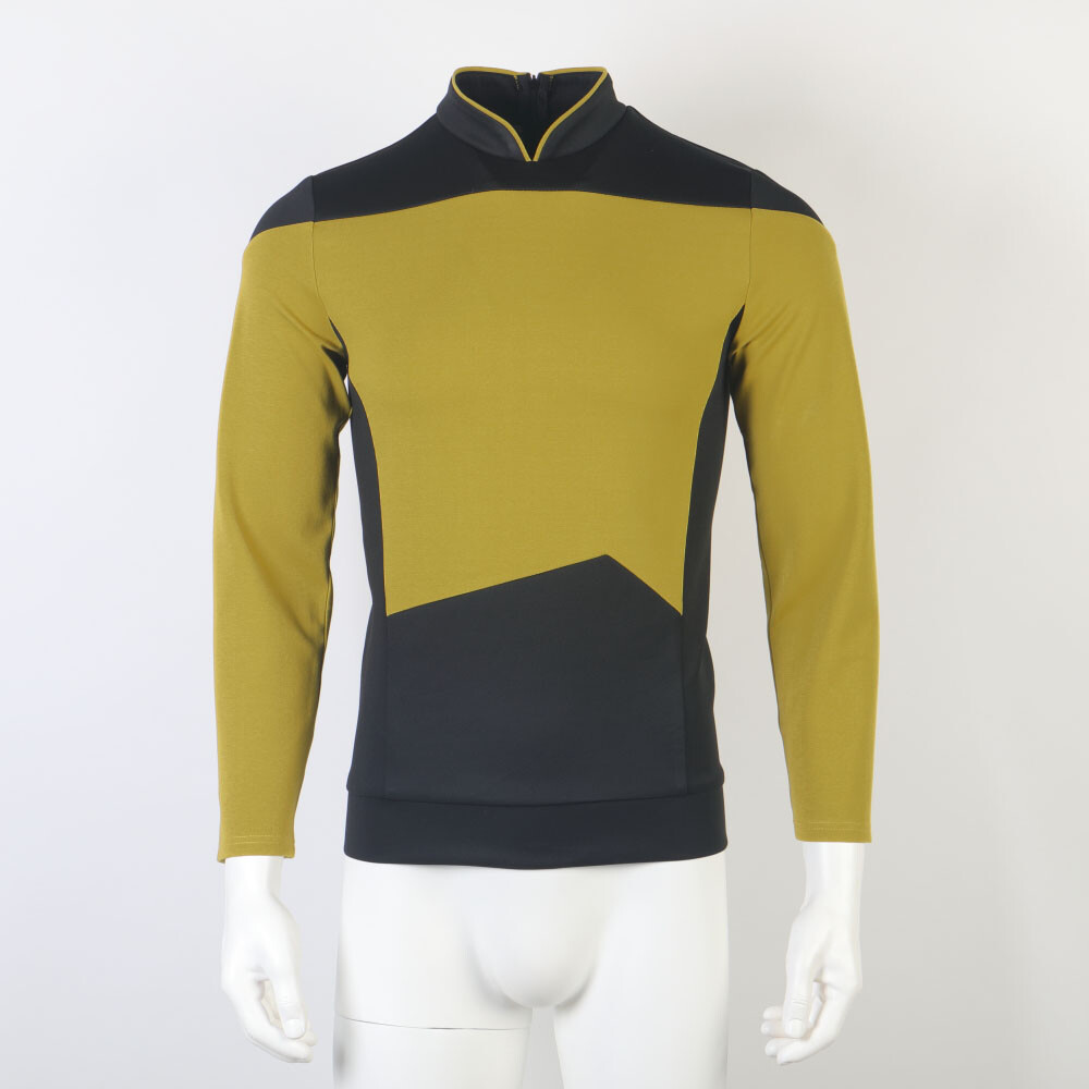For The Next Generation Picard Red Uniforms TNG Riker Data Gold Blue Top Costume