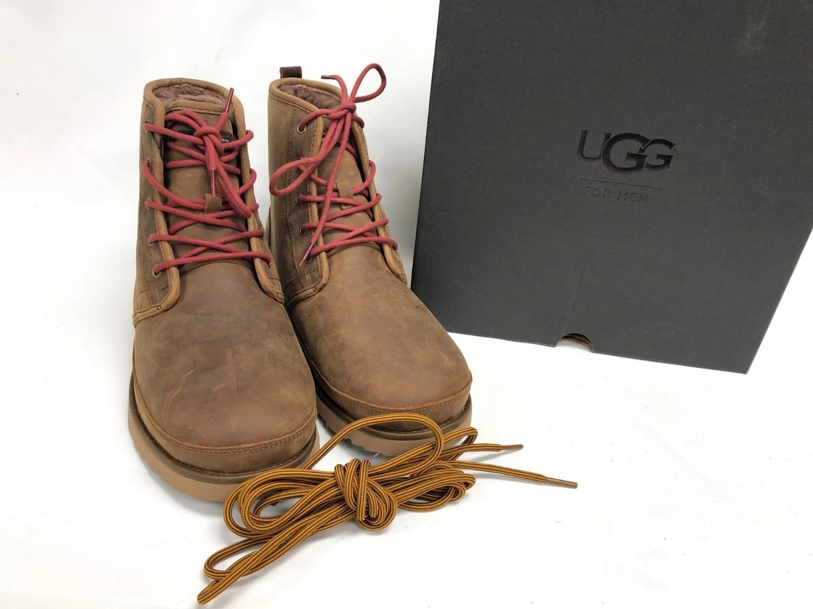 UGG Harkley Waterproof Lace Up Boot 1017238 Grizzly Brown Men’s Size M5/ W7