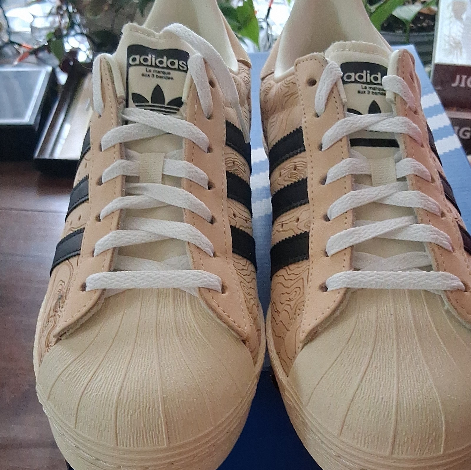 adidas Superstar 82 Topographic Laser Ivory Leather Men’s Sneakers Size 9½