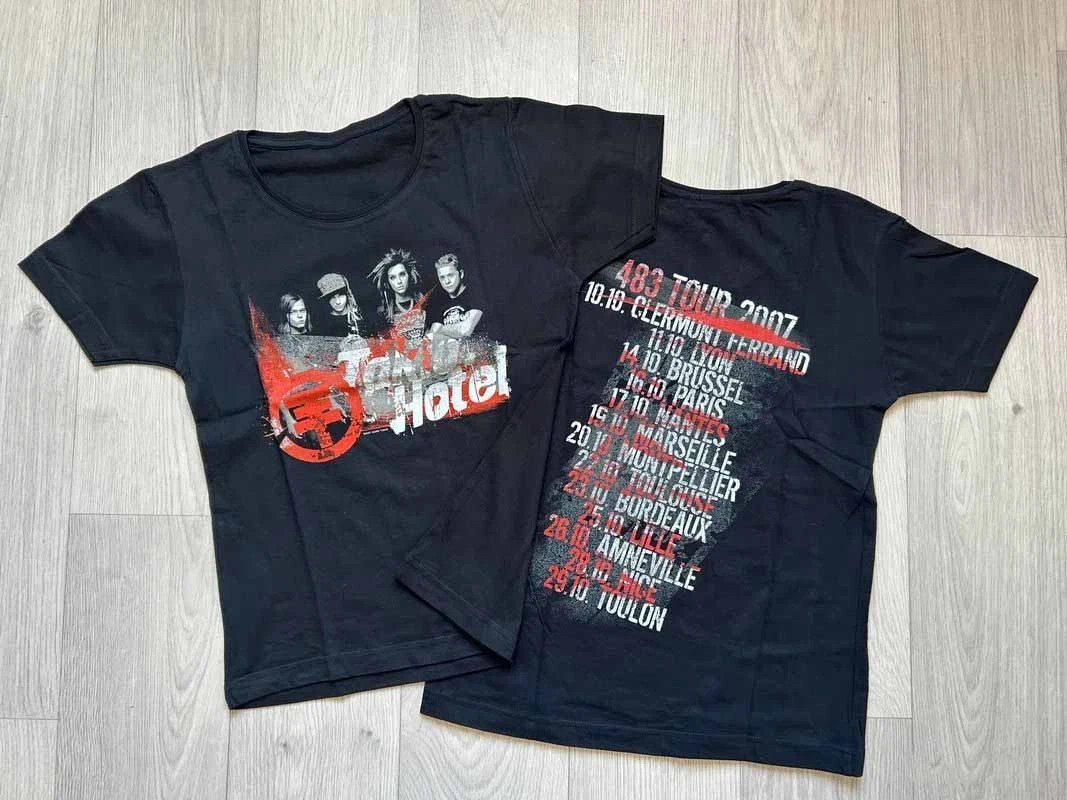 2 Sides 483 Tour 2007 Tokio Hotel Band Shirt Black Unisex S-5XL 1J0482
