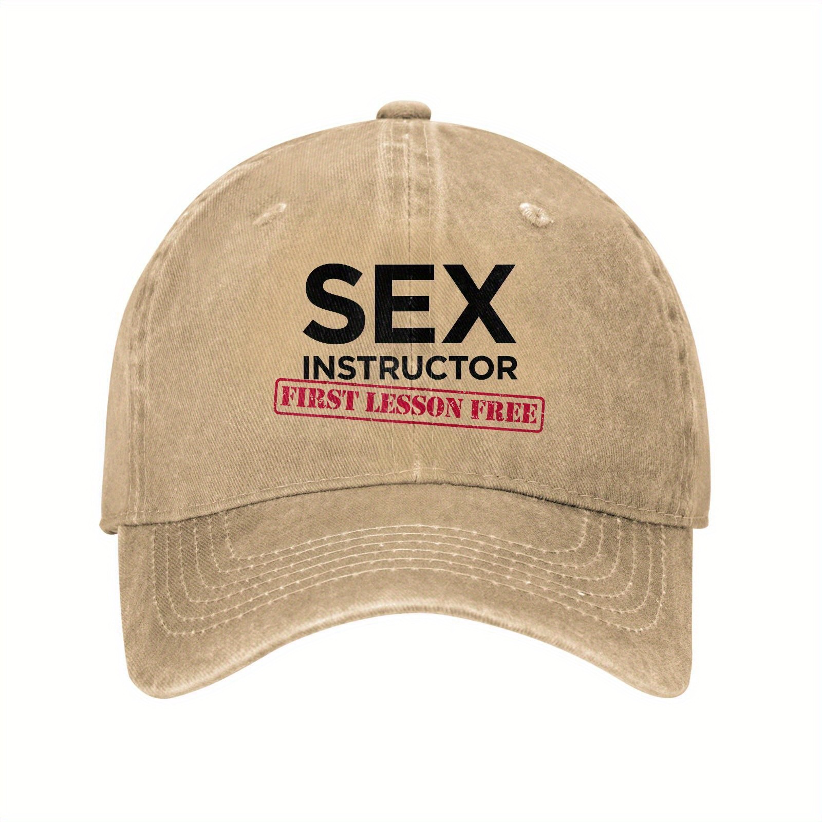 Sex Instructor First Lesson Free- Funny Bachelorette Caps Hats Outdoor Baseball