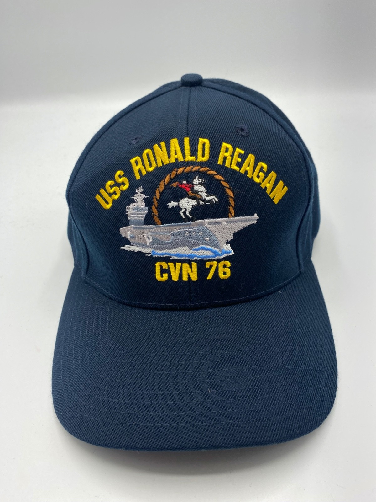 The Corps USS Ronald Reagan CVN 76 Logo Blue Baseball Cap Hat One Size