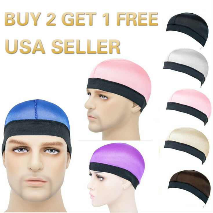 Solid Color Hip hop doorag Dome Wave Cap Stocking Caps Wide elastic band