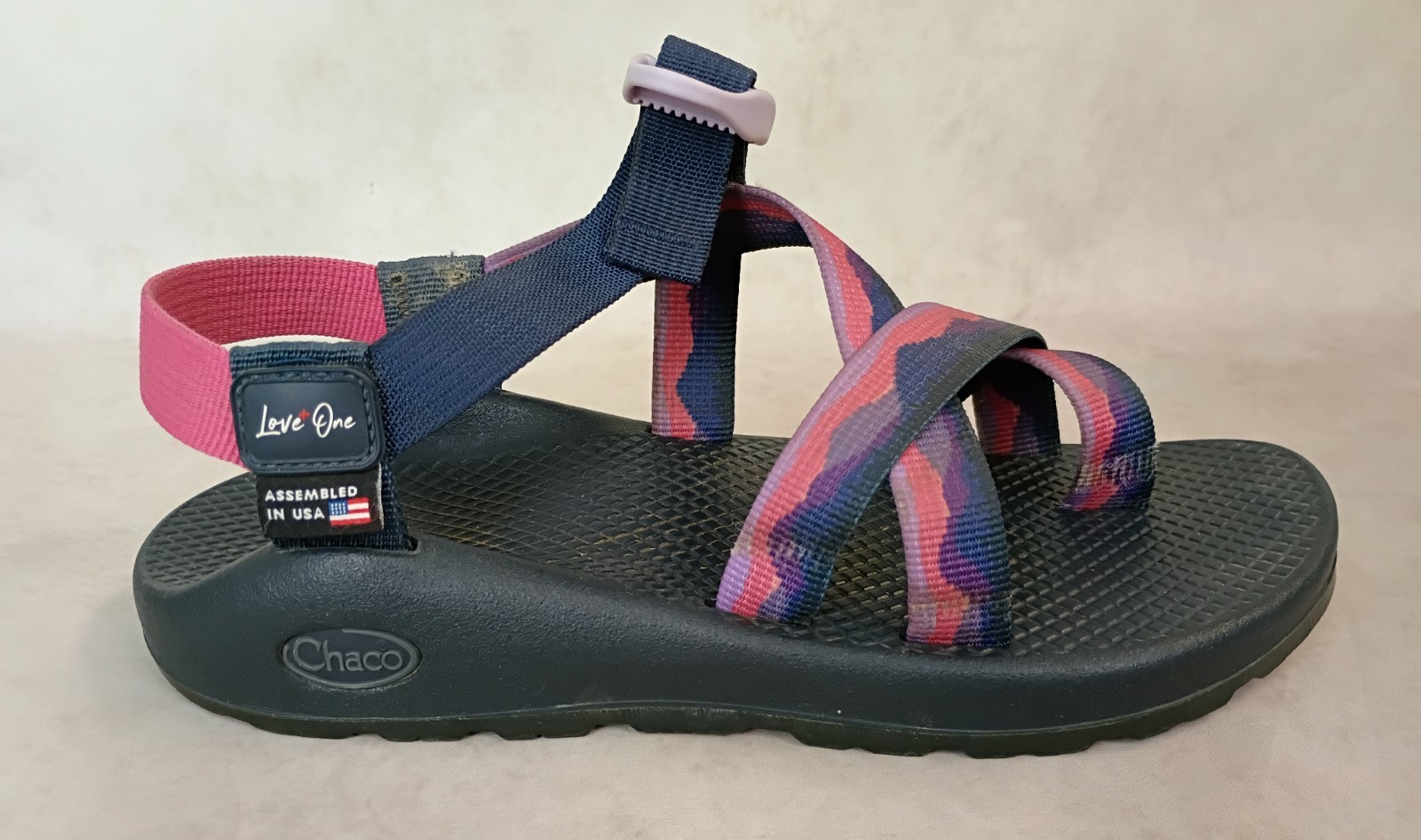 ChacoLove + One Adjustable Sandals Pink Purple W 7 EUC