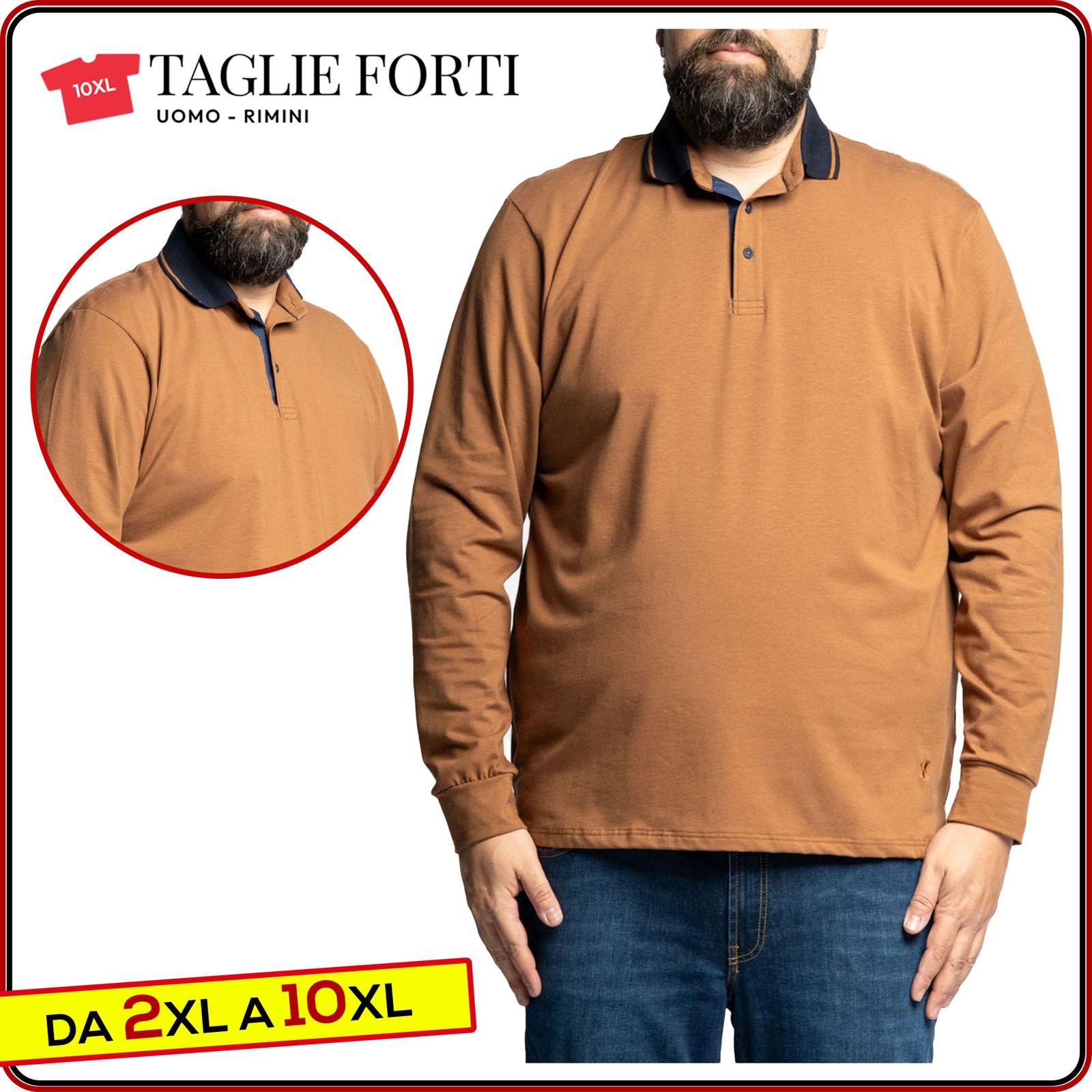 men’s polo shirt PLUS SIZES blue cotton sweater long sleeves from 3xl to 10xl