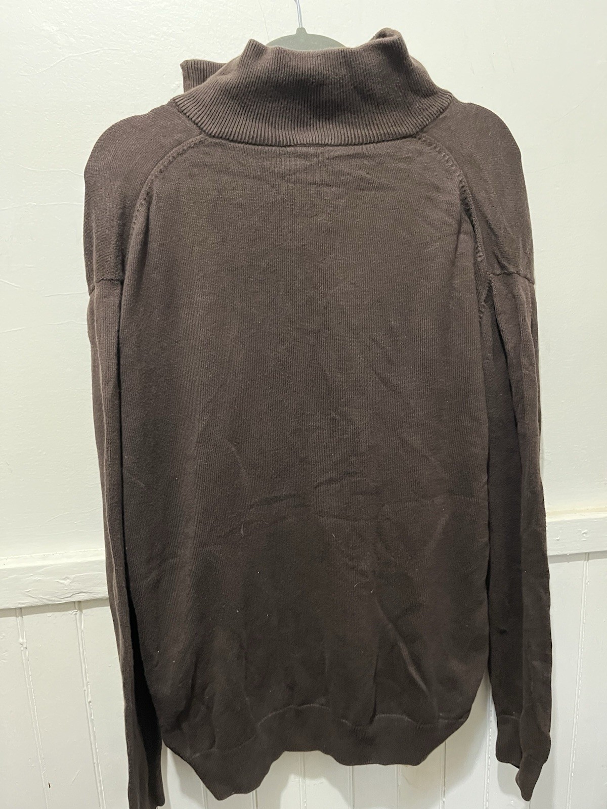 Lacoste Quarter Zip Sweater Men’s 7 XL Brown Pullover Crocodile Logo