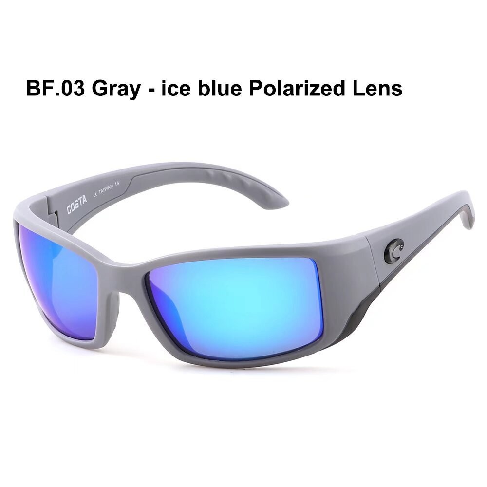 Costa Del Mar BLACKFIN Matte Grey/ Blue Mirror Polarized 580P Sunglasses
