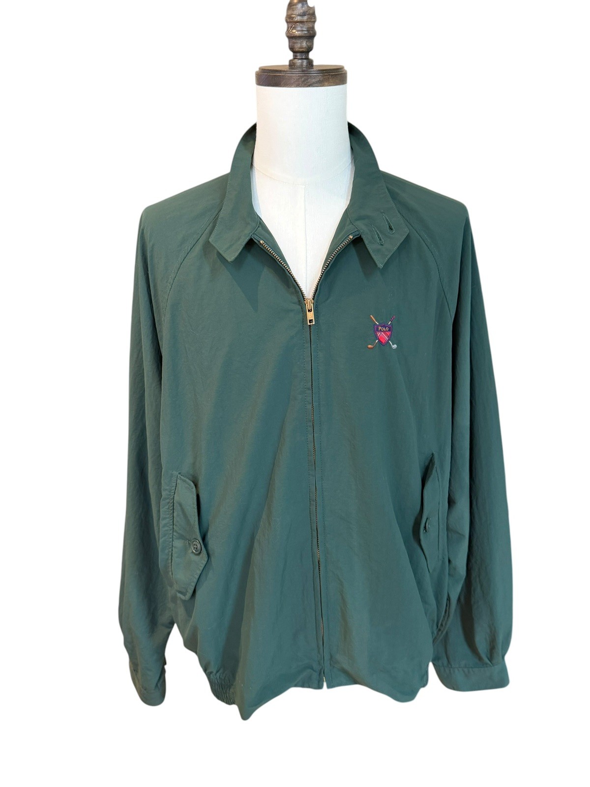 VTG Polo Ralph Lauren Jacket Men XL Green Bi Swing Bomber Made in USA Golf Crest
