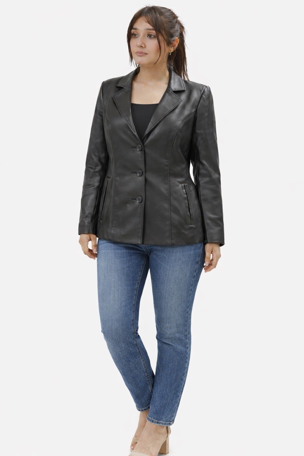 Women Genuine Soft Leather Buttons Closure Fitted Brand New Jacket Handcrafted