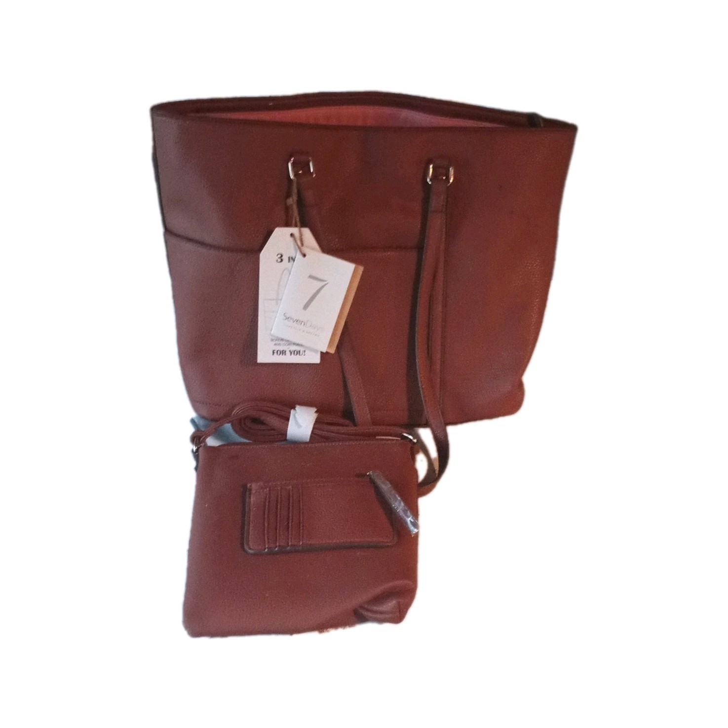 Sergio Valentino Women’s Medium Brown Pebbled Zip Shoulder Bag w/ Coin Purse