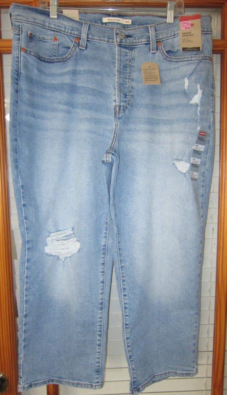 Levi’s Wedgie Straight Crop Jeans High Rise Women’s 4 18W 22W 24W NEW Rips