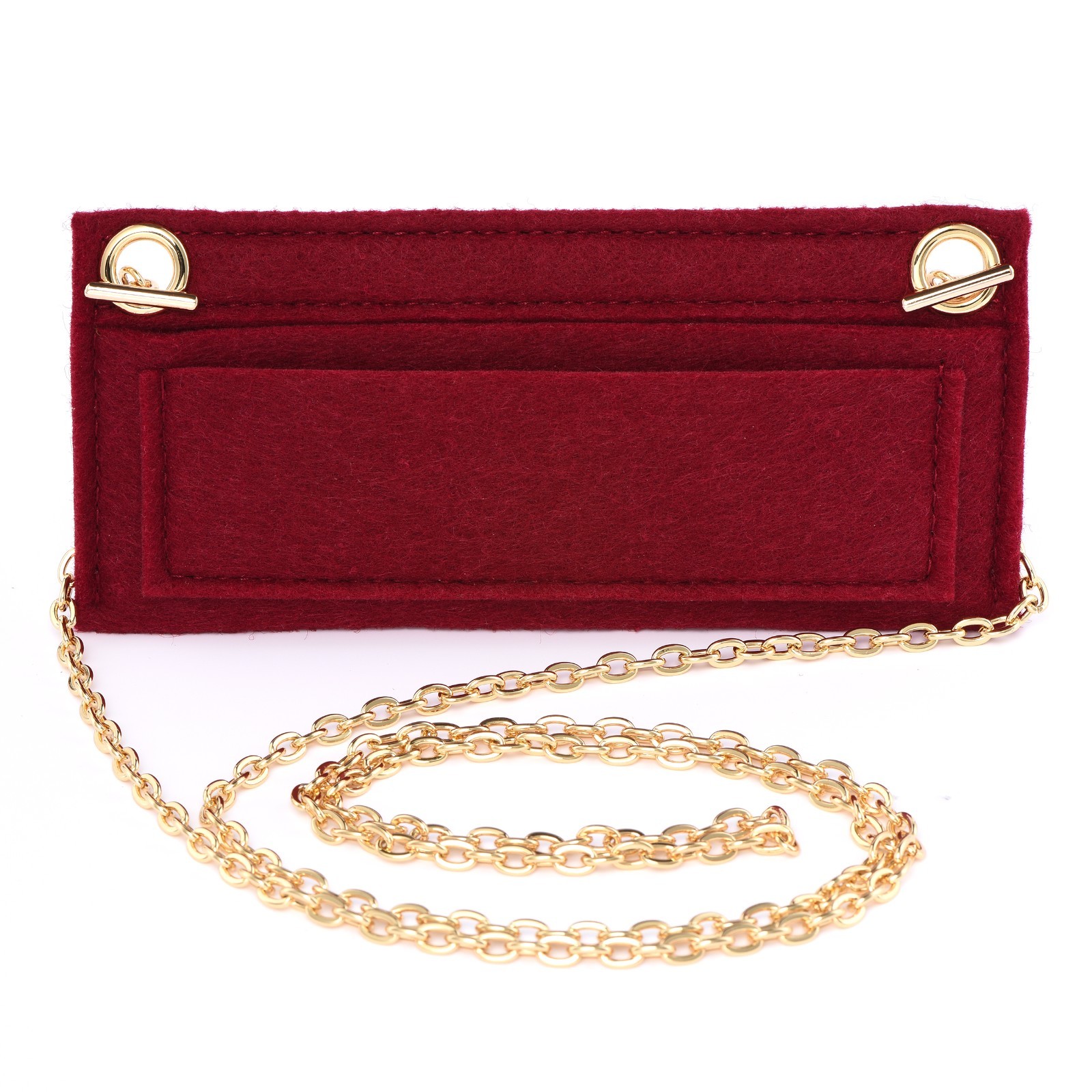 DUYP Crossbody Kit for Long Wallet (Sarah, Emilie) Felt Insert +Brass Oval Chain