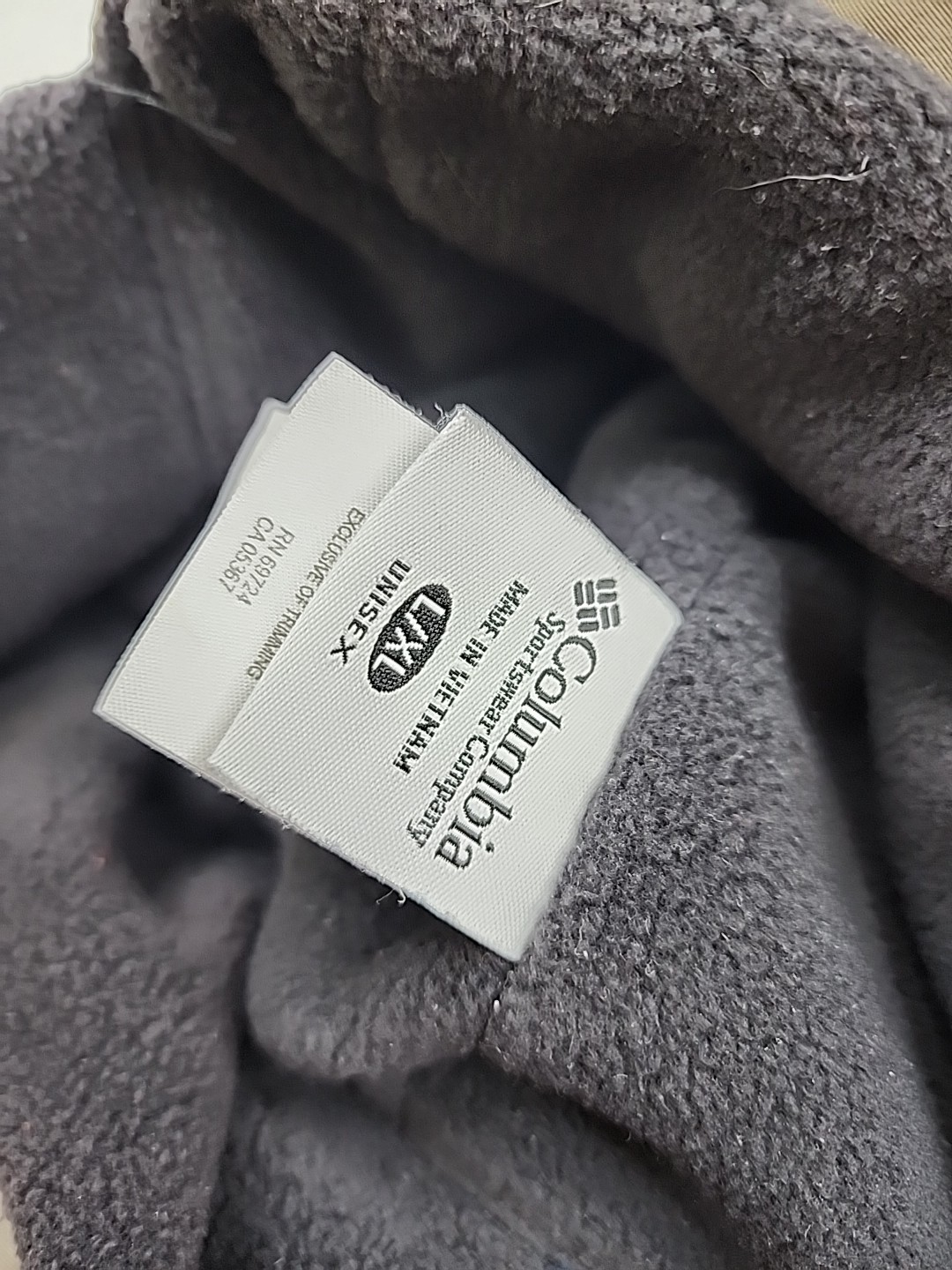 Columbia Hat Trapper Fitted Mens M Gray Nylon Fleece Lined Ear Neck Flap Winter