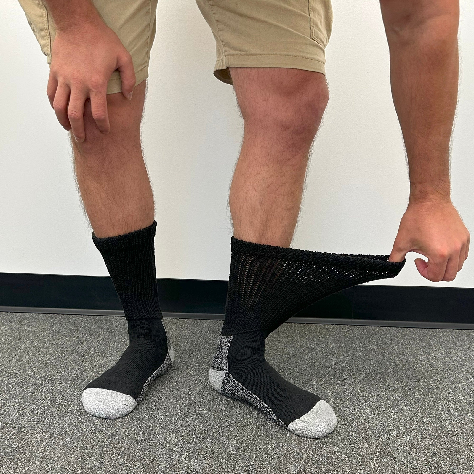 Diabetic Slipper Socks, Extra Thick Cotton Cushioned Crew Socks (Size 10-13)
